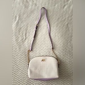 Purple & White cross body purse